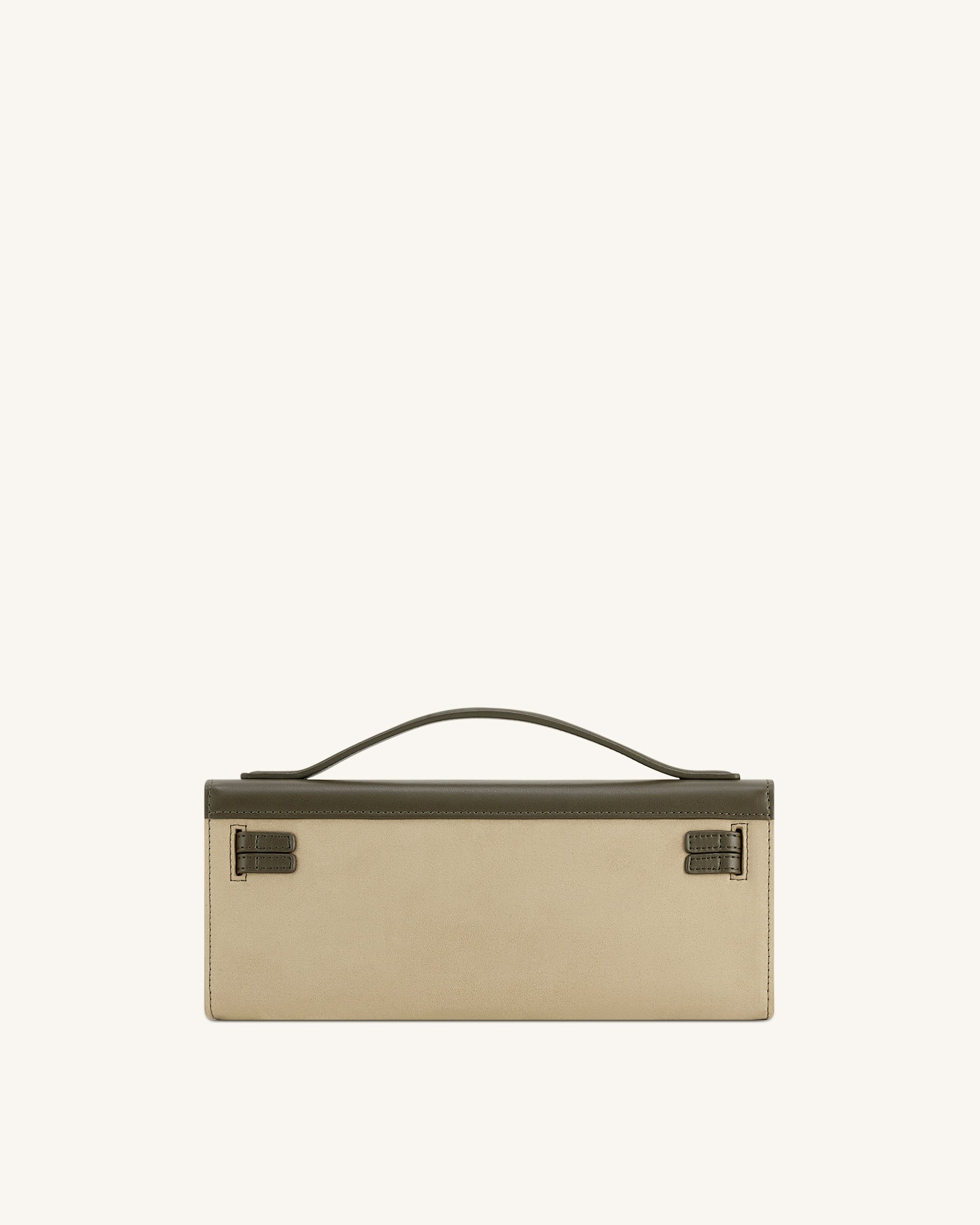 Bria Faux Suede Structured Top Handle Bag - Dark Olive - Image 3