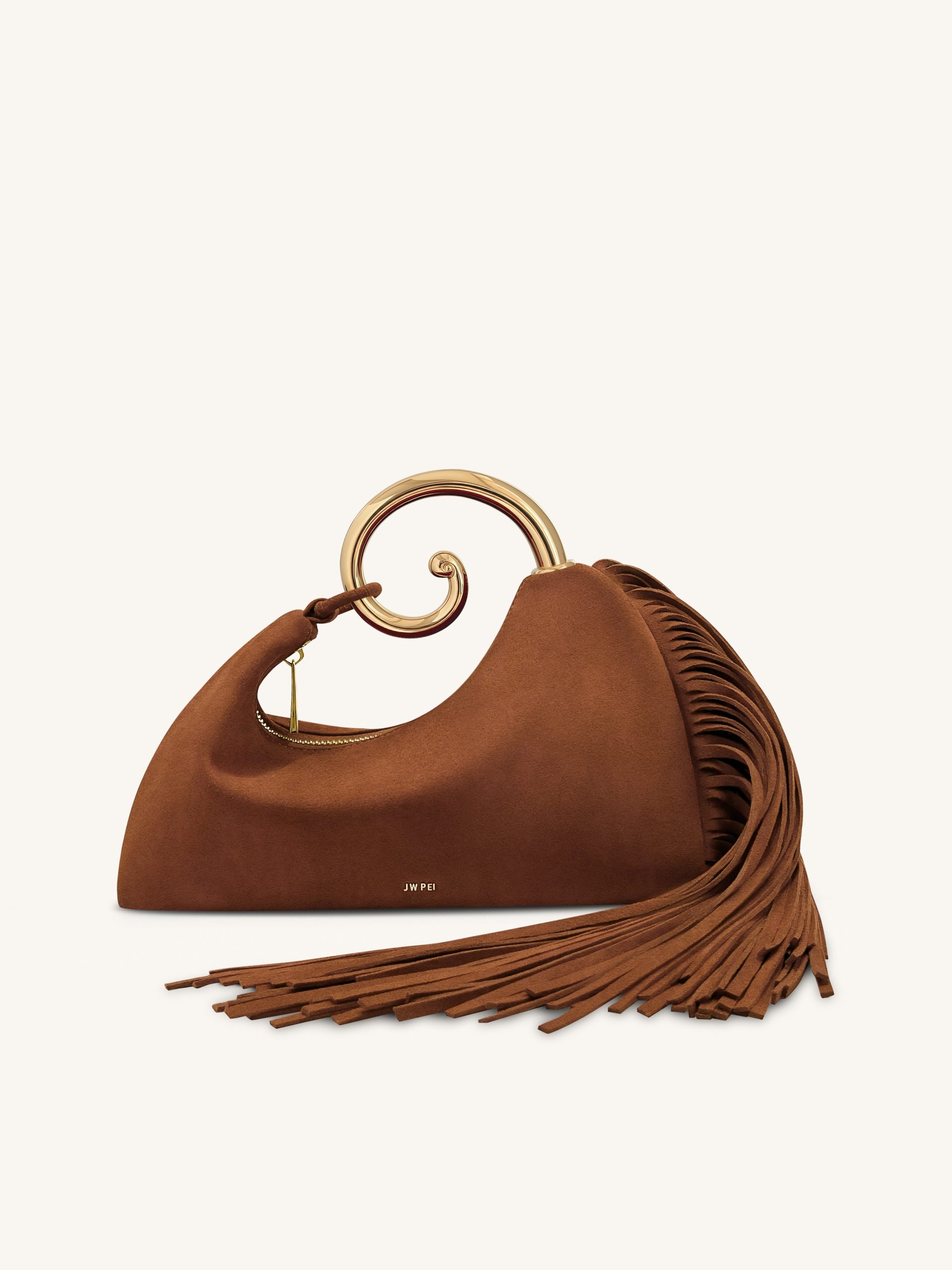 Nell Fringe Hardware Top Handle Bag - Mocha Brown - Image 2
