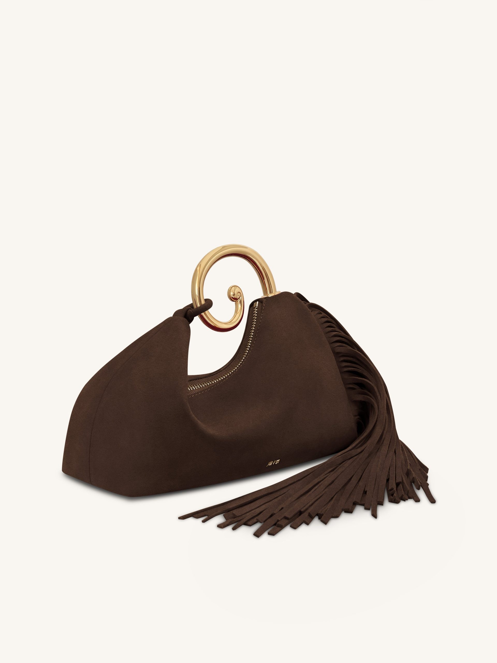 Nell Fringe Hardware Top Handle Bag - Deep Brown - Image 3