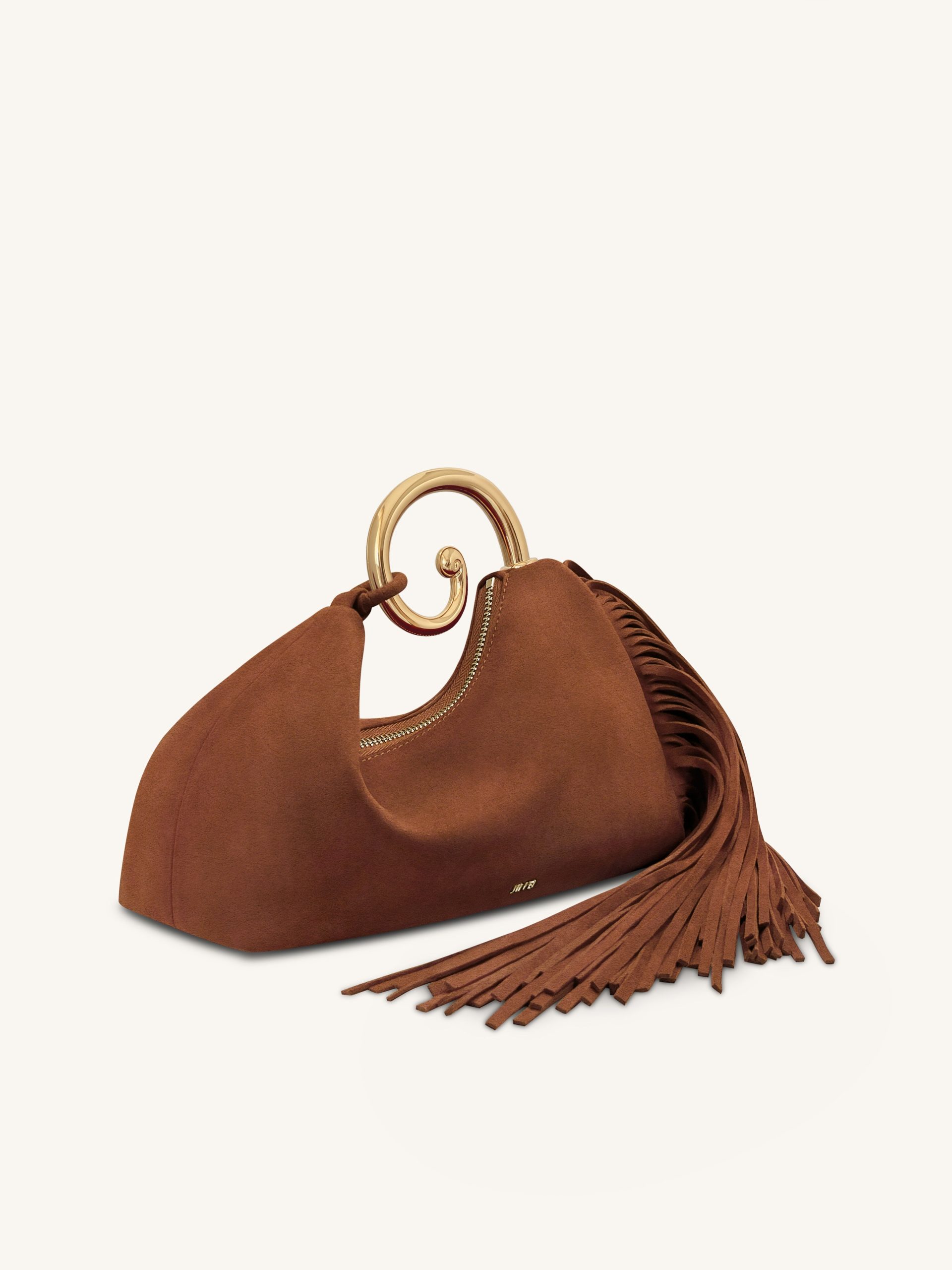 Nell Fringe Hardware Top Handle Bag - Mocha Brown - Image 3