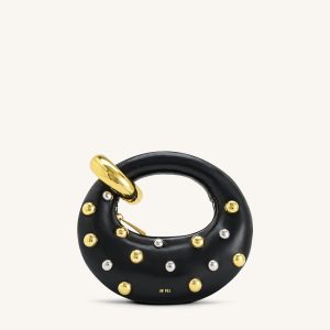 Abacus Studded Mini Top Handle Bag - Black