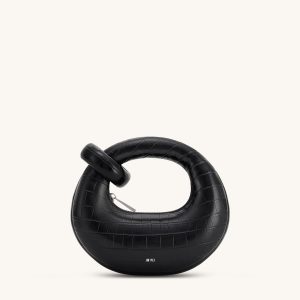 Abacus Mini Top Handle Bag - Black Croc