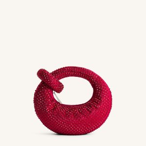 Abacus Artificial Crystal Mini Top Handle Bag - Red