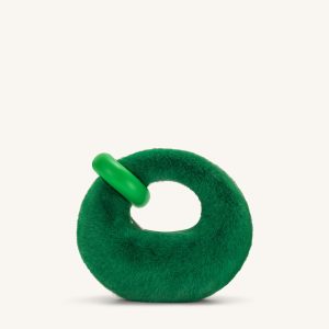 Abacus Faux Fur Mini Top Handle Bag- Grass Green