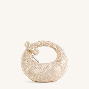 Abacus Artificial Crystal Mini Top Handle Bag - Yellow