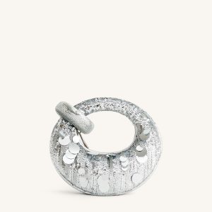 Abacus Metallic Sequin Mini Top Handle Bag - Silver