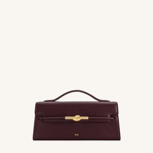 Lena Metal Rope Knot Top Handle Bag - Deep Claret