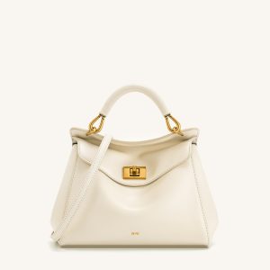 Lucia Classic Top Handbag - White
