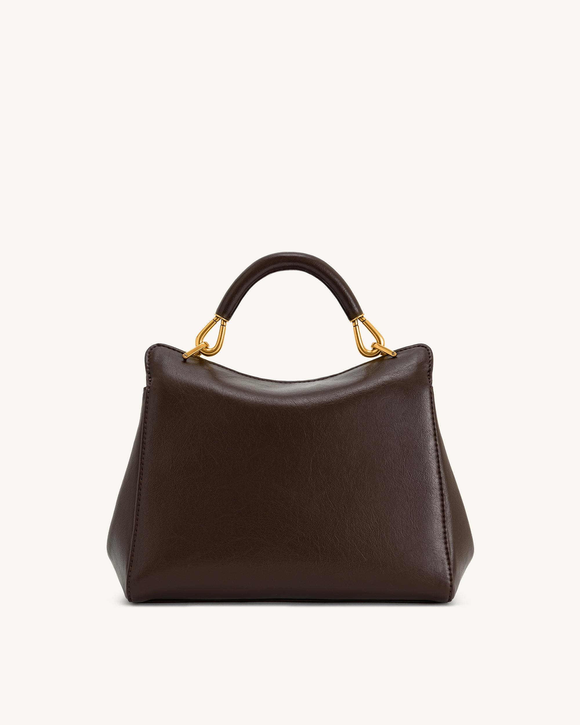 Lucia Classic Top Handbag - Dark Brown - Image 4