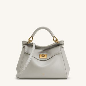 Lucia Classic Top Handle Bag - Light Gray