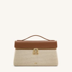 Thea Top Handle Bag - Brown Canvas