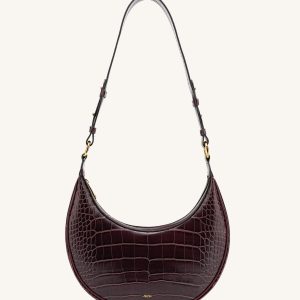 Carly Saddle Bag - Brown Croc