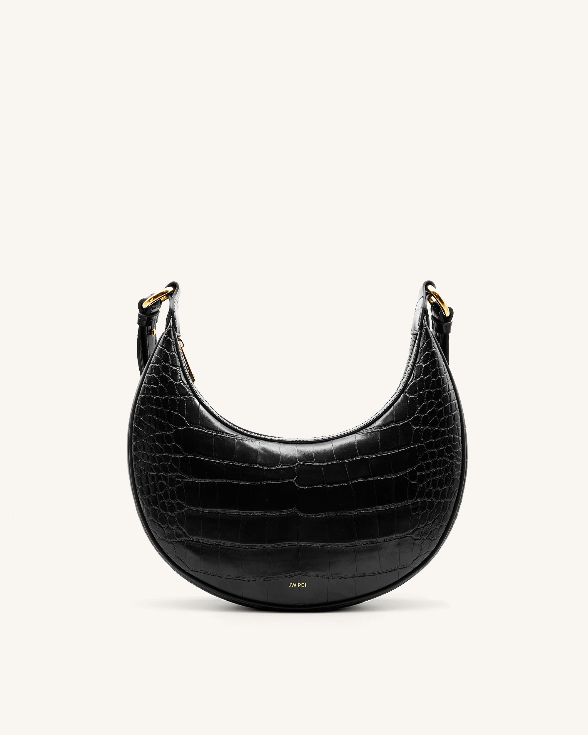 Carly Saddle Bag - Black Croc - Image 3