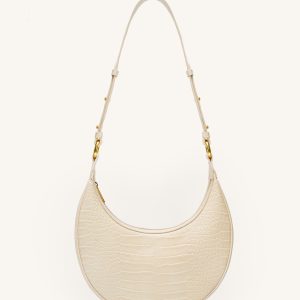 Carly Saddle Bag - Ivory Croc