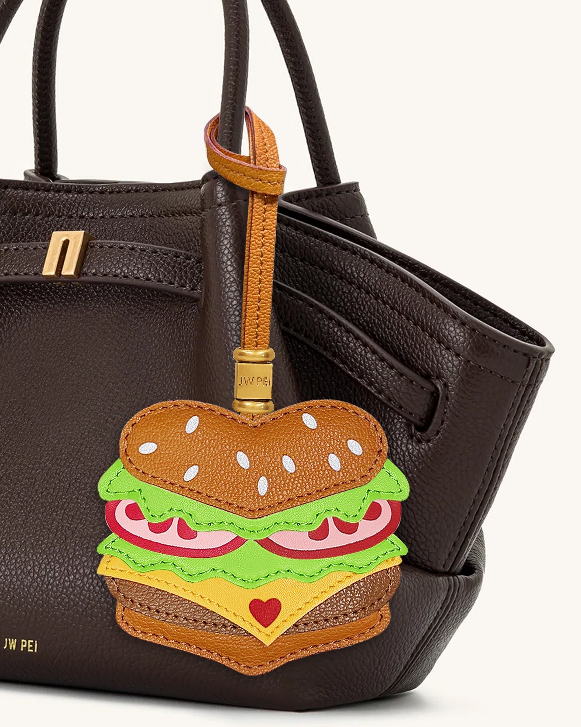 Burger Bag Charm - Brown - Image 2