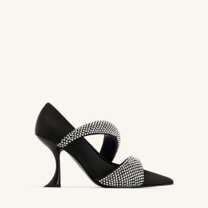 Sara Artificial Crystal Pumps - Black