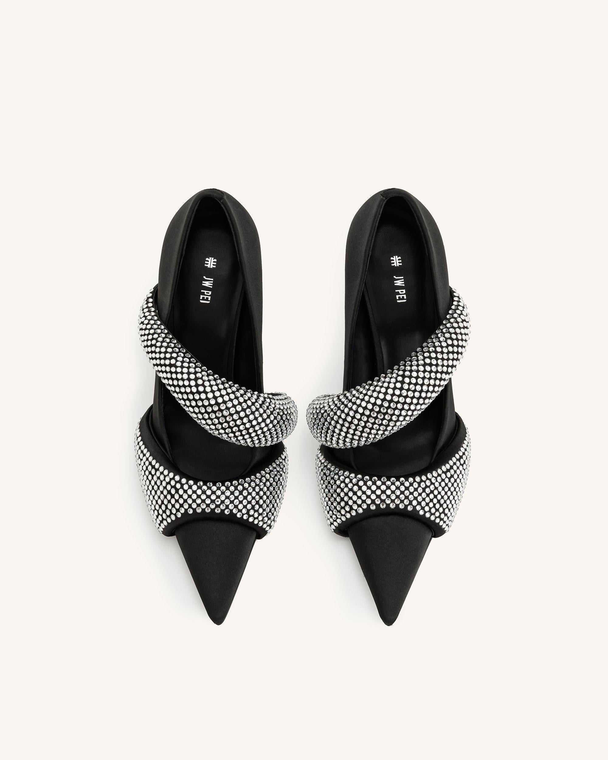 Sara Artificial Crystal Pumps - Black - Image 4