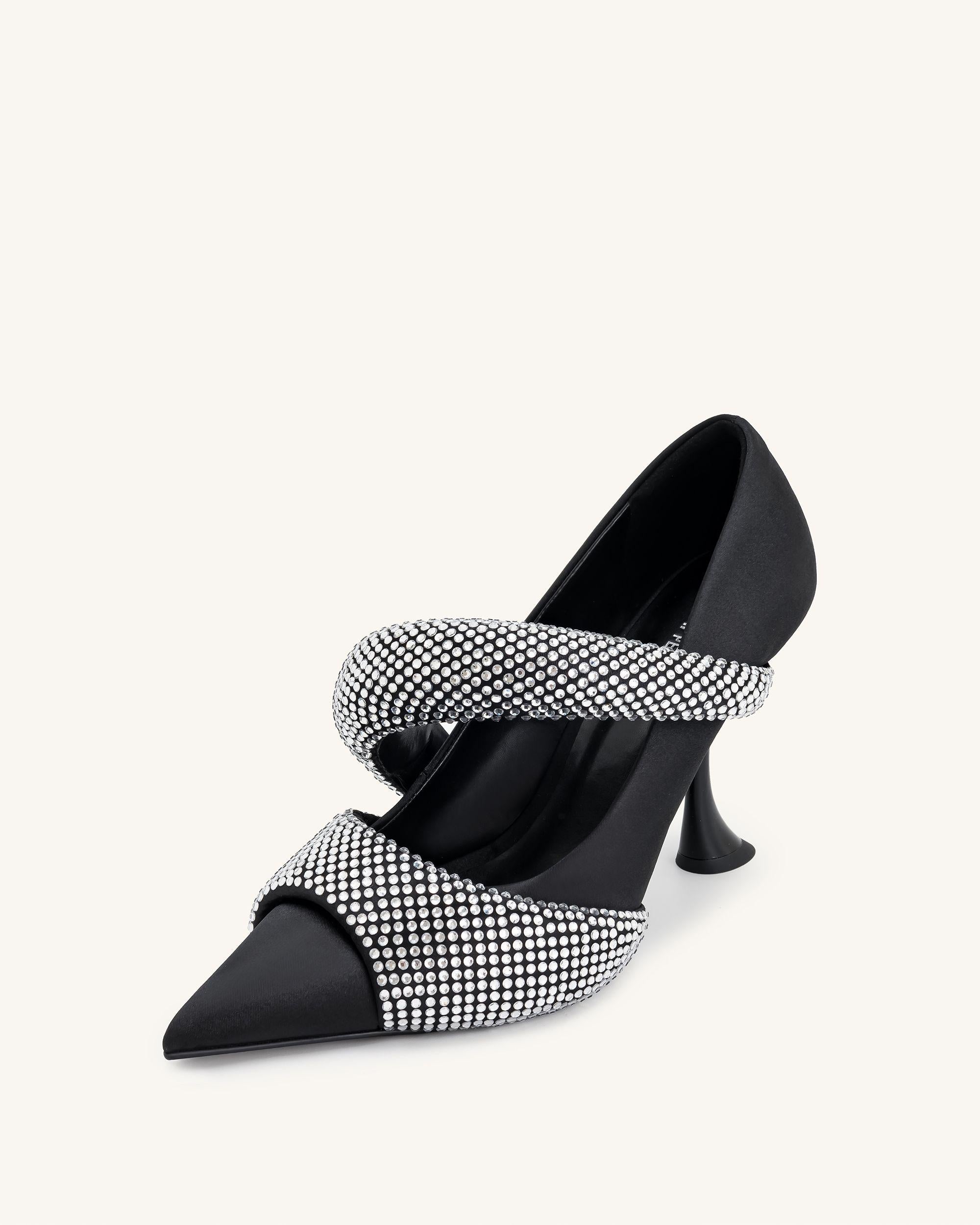 Sara Artificial Crystal Pumps - Black - Image 6