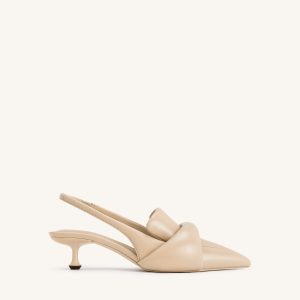 Carla Soft Padded Kitten Heel Pumps - Apricot