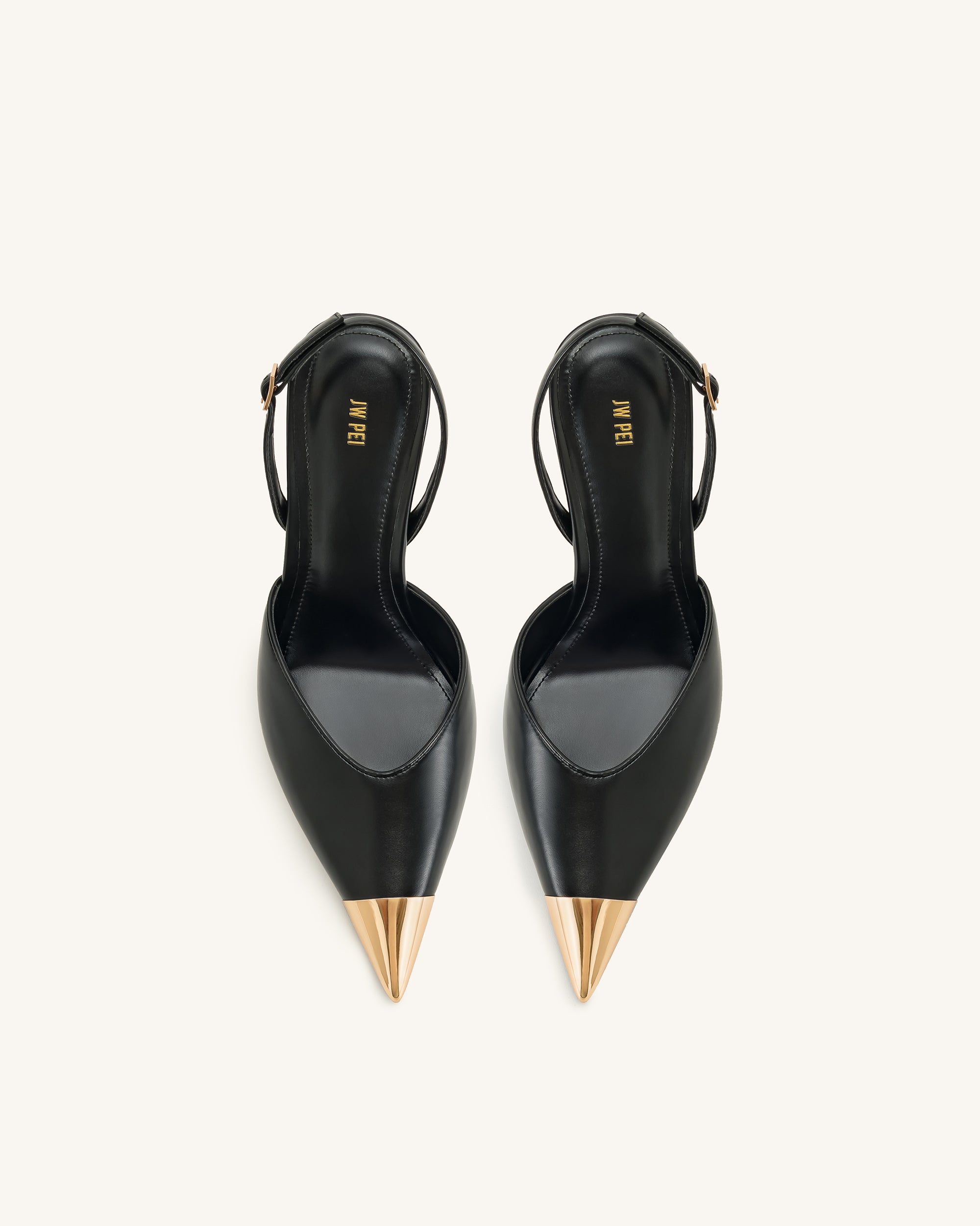 Savannah Gold Tipped Slingback Pumps - Black - Image 4