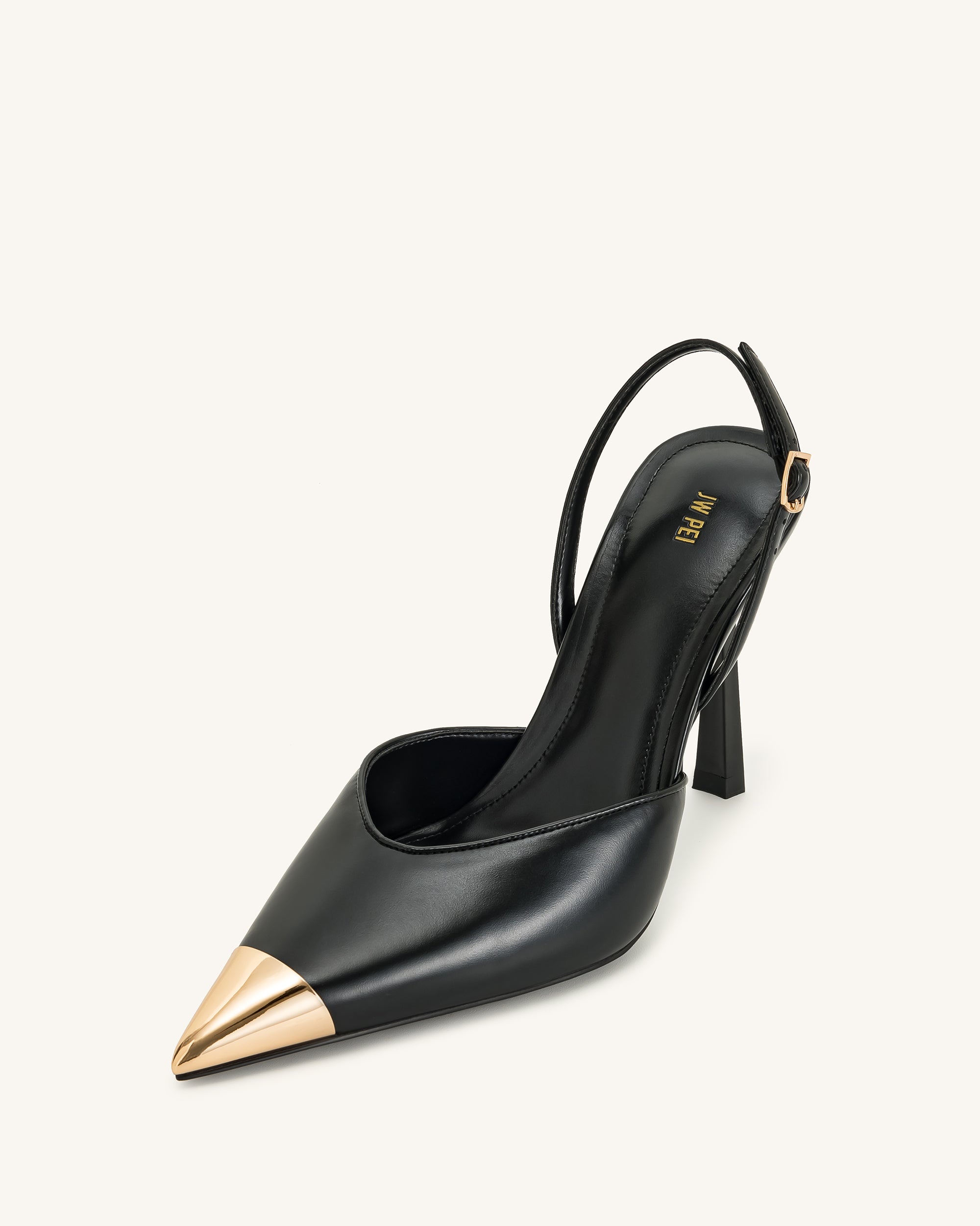 Savannah Gold Tipped Slingback Pumps - Black - Image 7