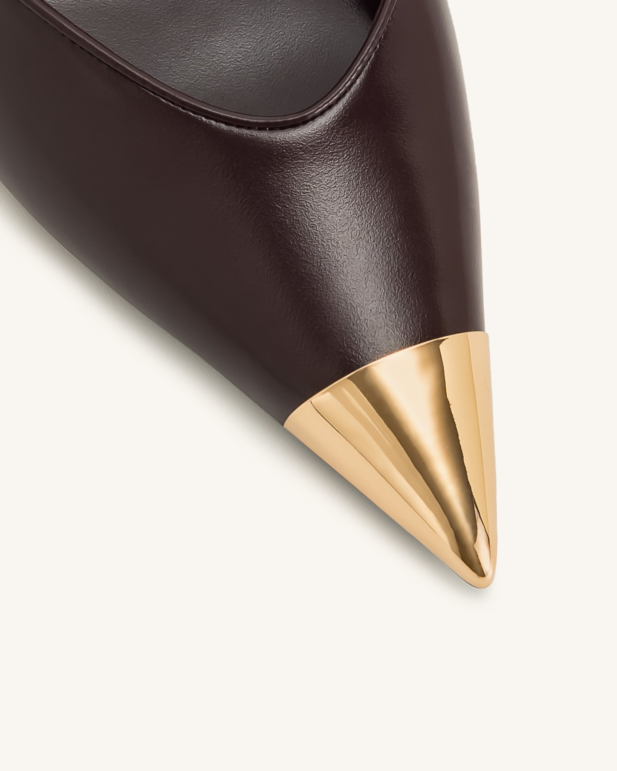 Savannah Gold Tipped Slingback Pumps - Burgundy - Image 6