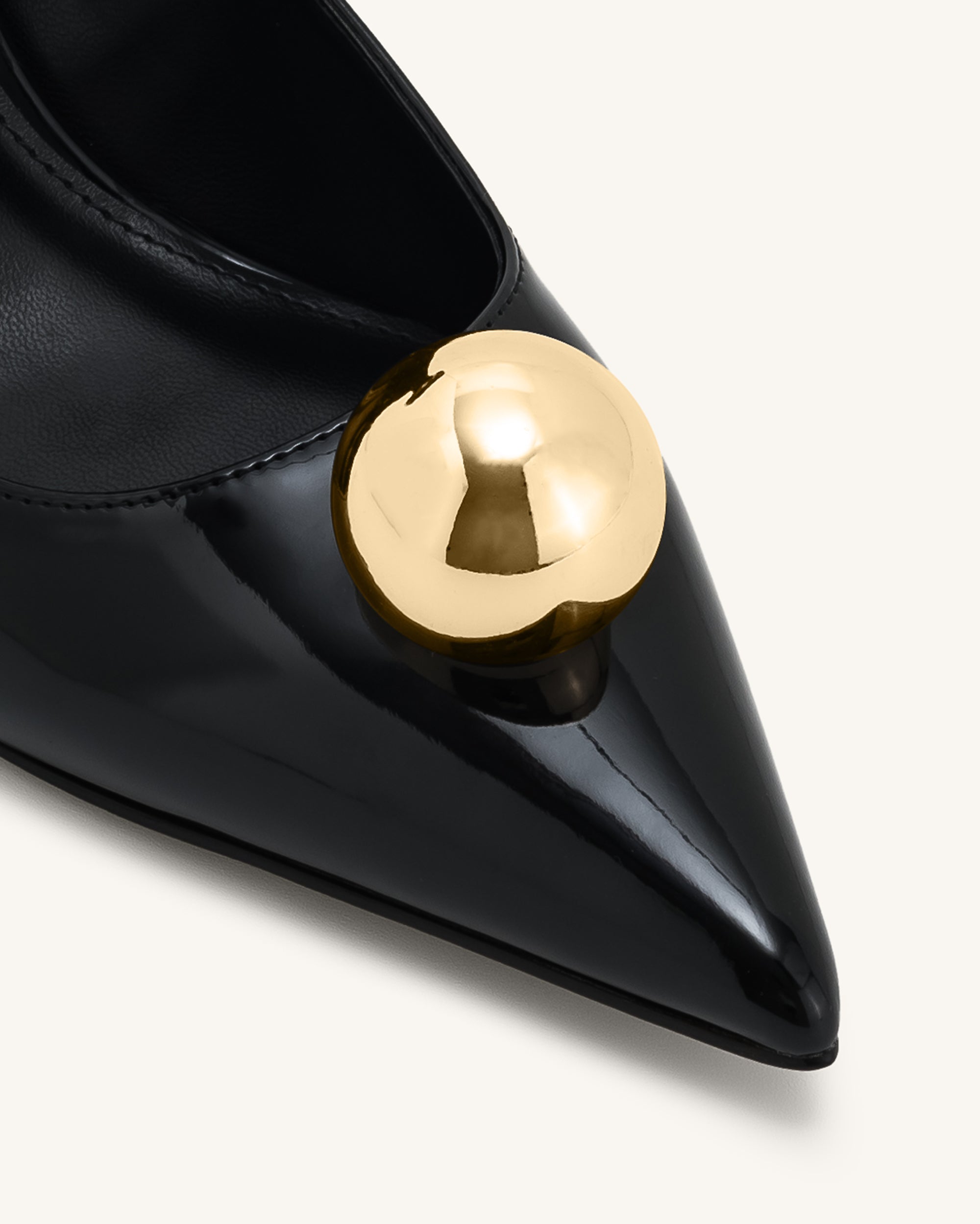 Jewel Buckle Kitten Heels Pumps-Black - Image 4