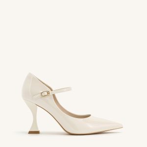 Thalina Patent Leather Pumps - Beige