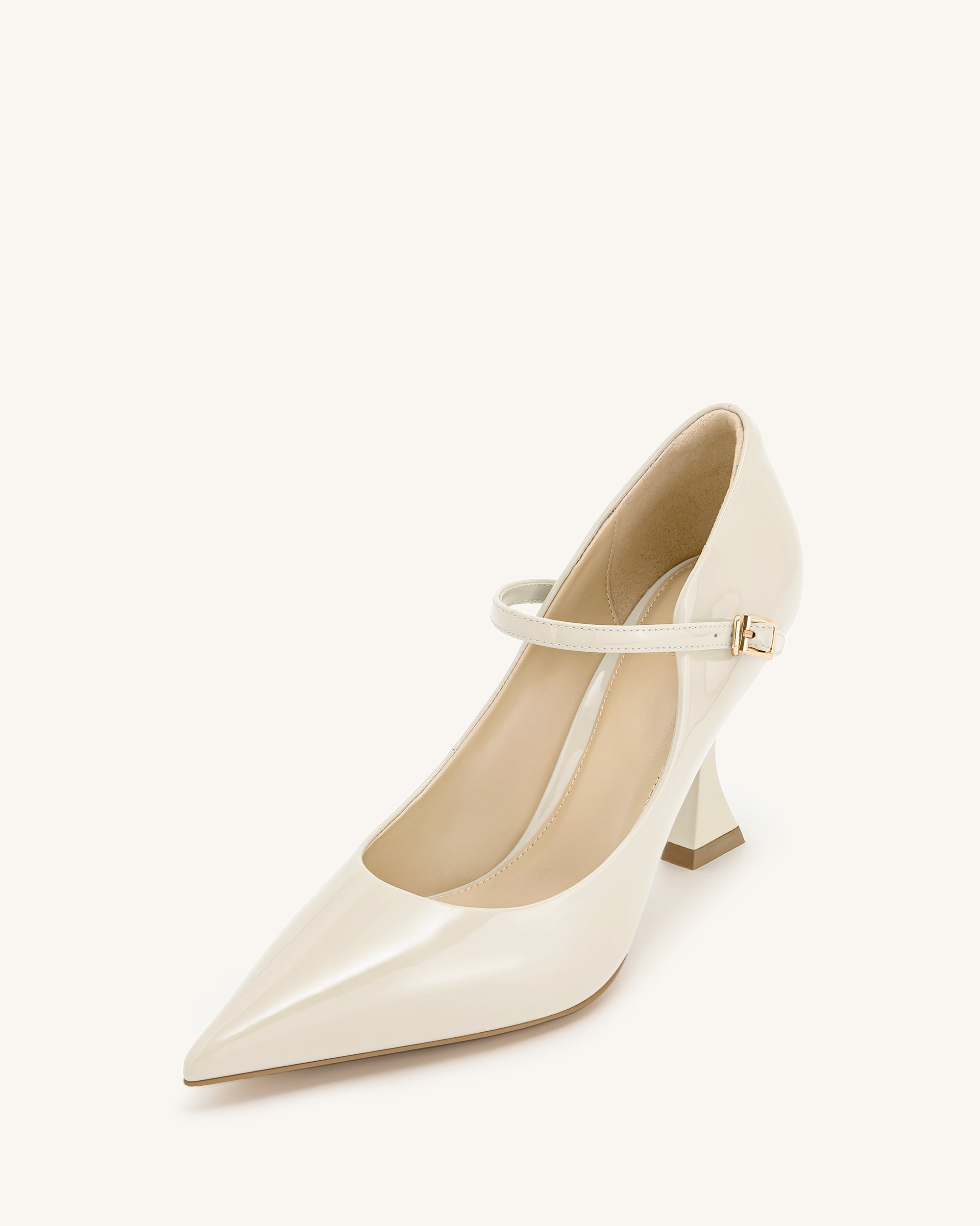 Thalina Patent Leather Pumps - Beige - Image 7