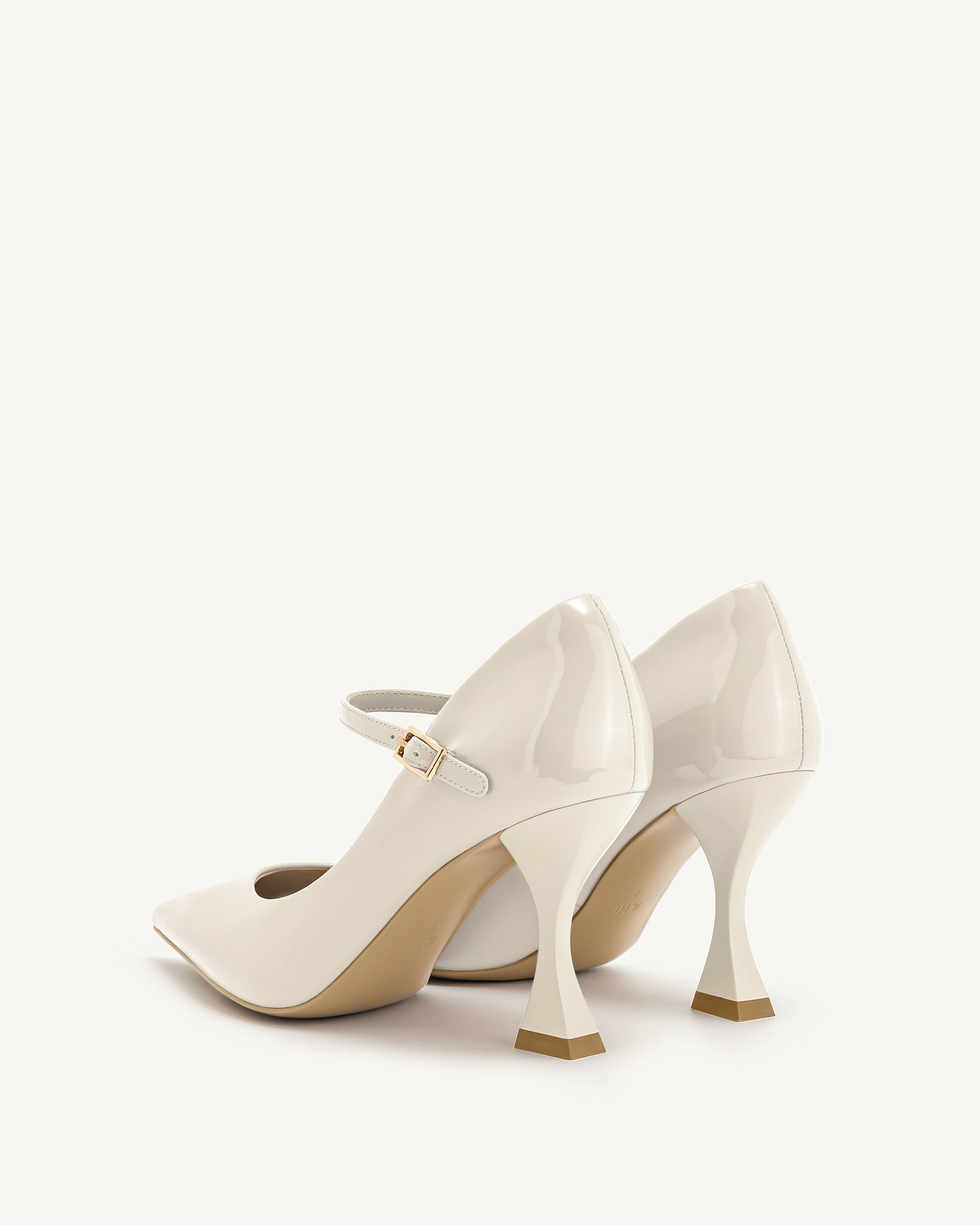 Thalina Patent Leather Pumps - Beige - Image 5