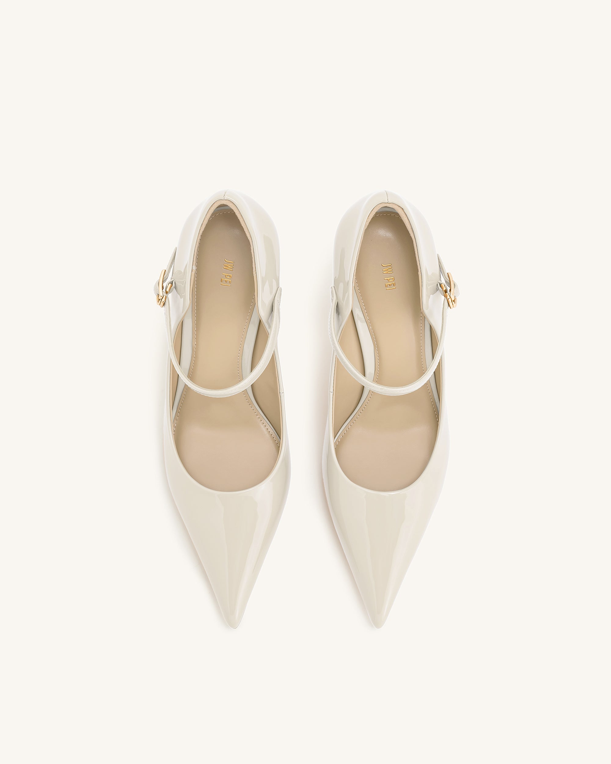 Thalina Patent Leather Pumps - Beige - Image 4