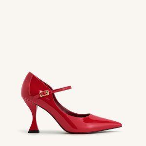 Thalina Patent Leather Pumps - Red