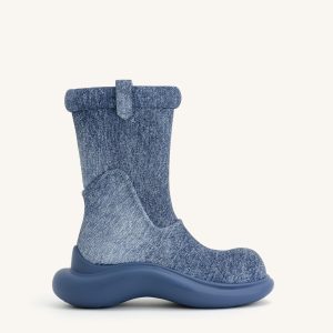 Zoie Denim Embossed Rain Boot - Blue