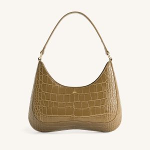 Ruby Shoulder Bag - Dark Olive Croc