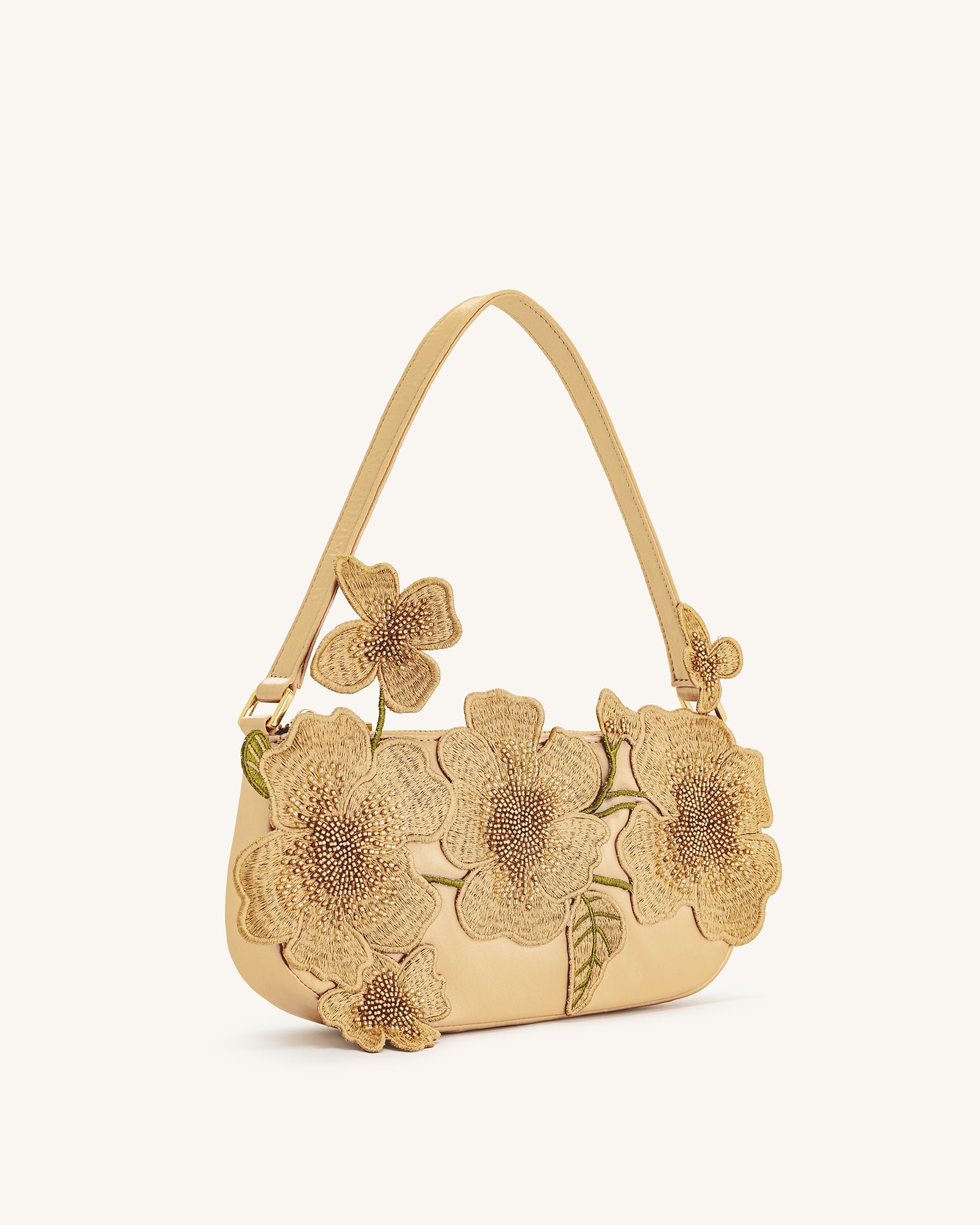 Leona Bead Embellished Shoulder Bag - Almond - Image 2