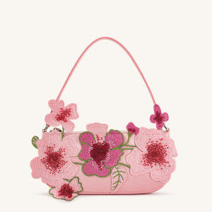 Leona Bead Embellished Shoulder Bag - Pink