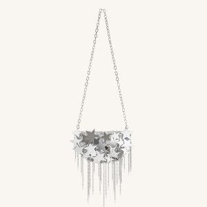 Anika Star-Embellished Chain Bag - Silver