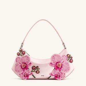 Lily Orchid Embroidered Shoulder Bag - Pink