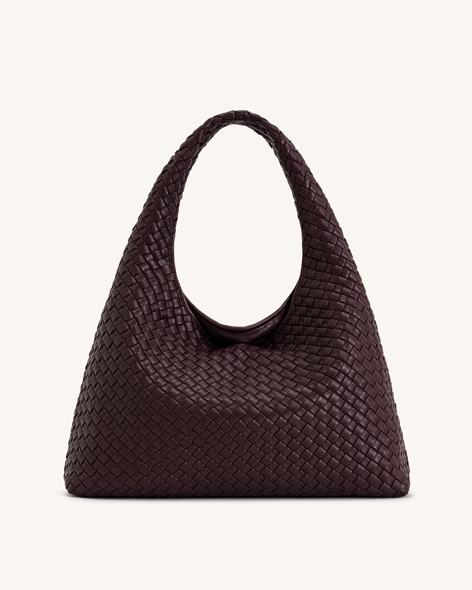 Iaura Woven Shoulder Bag - Deep Burgundy - Image 4