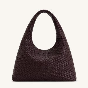 Iaura Woven Shoulder Bag - Deep Burgundy