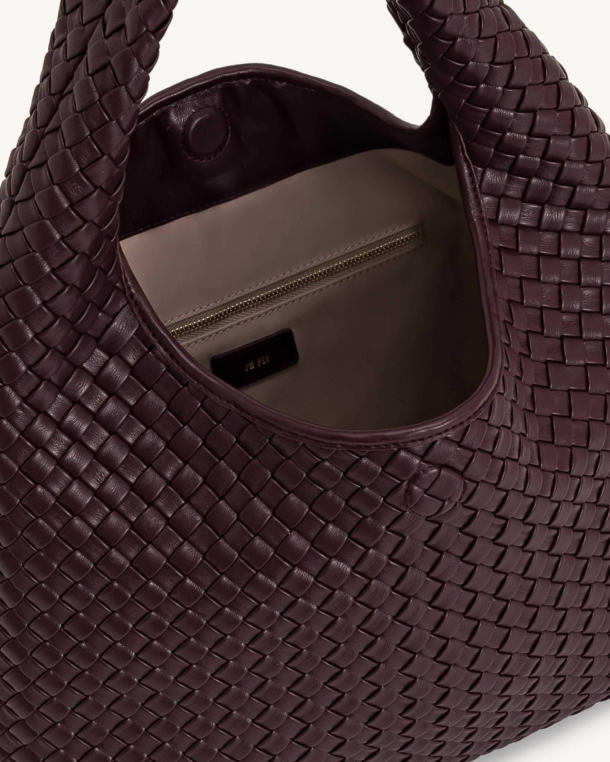 Iaura Woven Shoulder Bag - Deep Burgundy - Image 5
