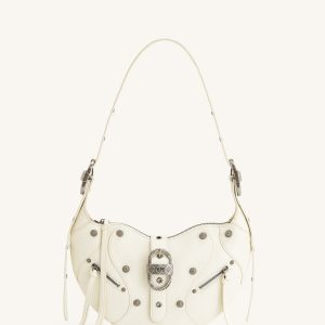 Tessa Crushed Shoulder Bag - White