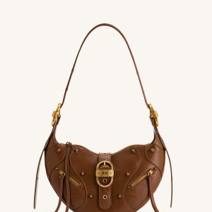 Tessa Crushed Shoulder Bag - Brown