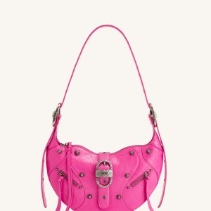 Tessa Crushed Shoulder Bag - Bright Pink