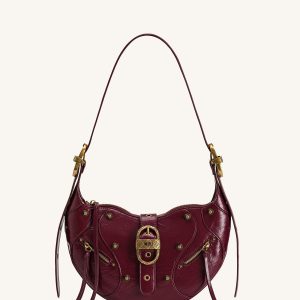 Tessa Studded Shoulder Bag - Burgundy