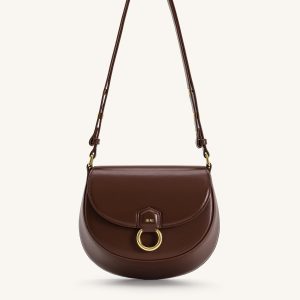 Diana Ring Flap Saddle Bag - Brown