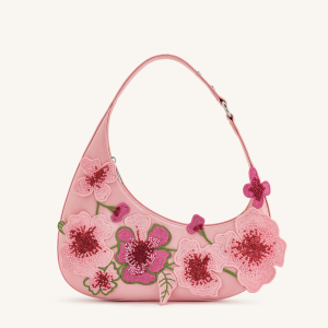 Harlee Embroidered Shoulder Bag - Pink