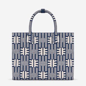 FEI Jacquard Knit Medium Tote Bag - Navy