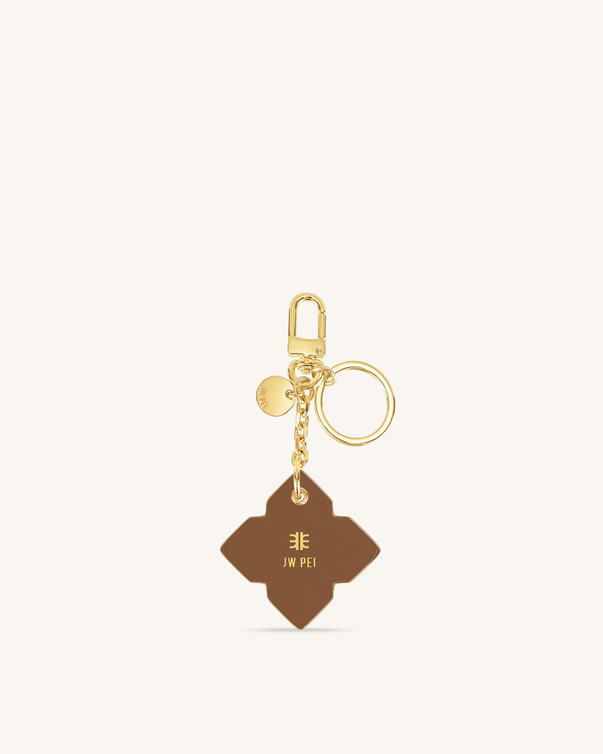 Rhombus Bag Charm And Key Holder - Brown - Image 2