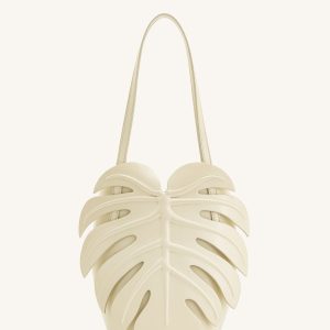 Cecelia Leaf Shape Shoulder Bag - White